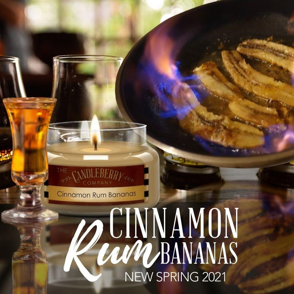 Candleberry Candle Cinnamon Rum Bananas 10oz