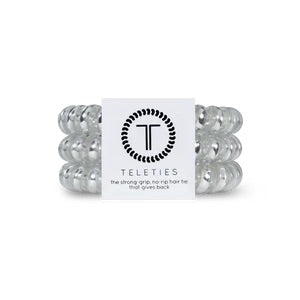 Teleties Hair Ties Large ~Electric Silver