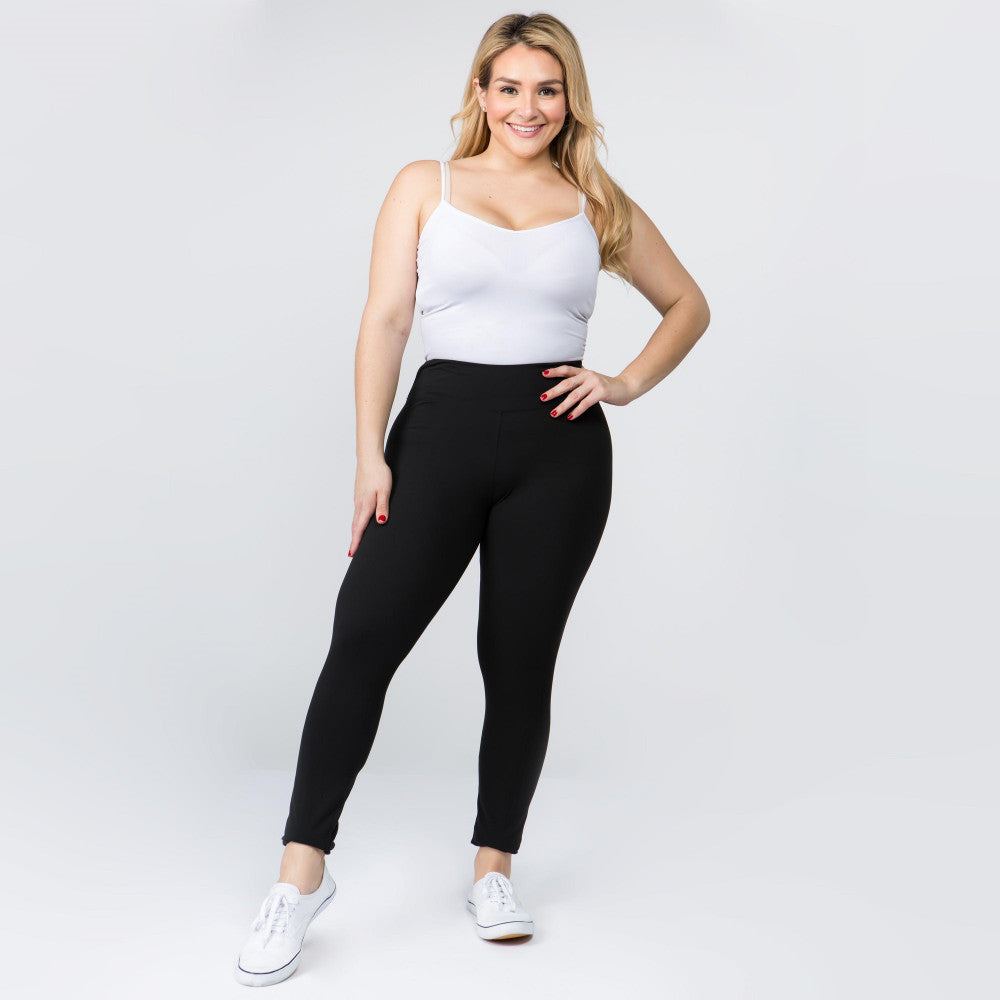 Leggings Black Peachskin Lightweight Plus