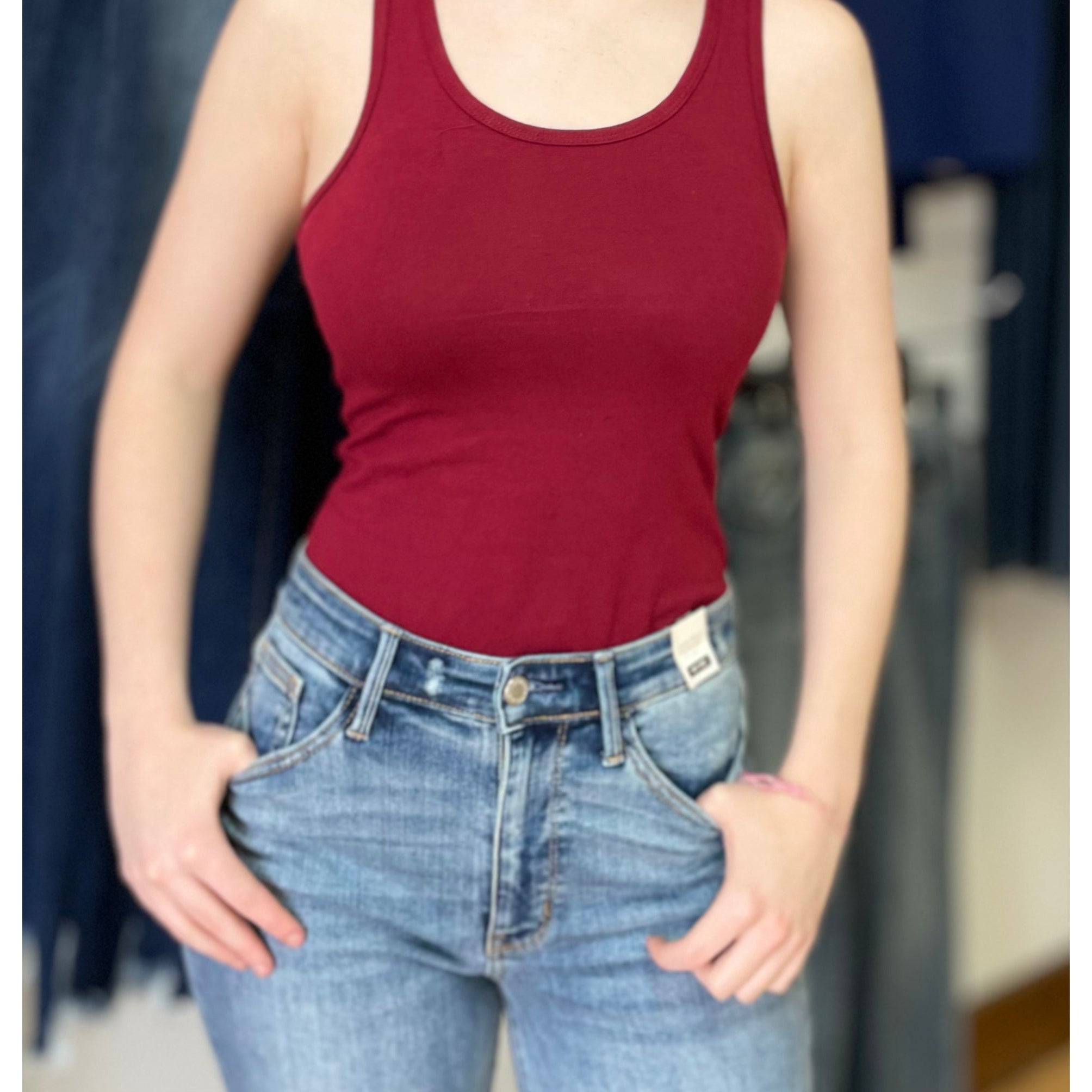 Bodysuit~Racer Back Tank~Cabernet