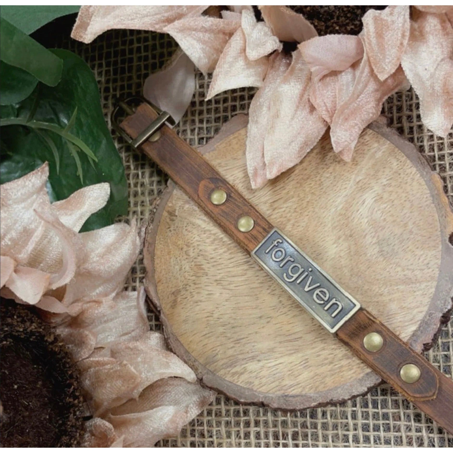 Handmade Leather Bracelet~Forgiven
