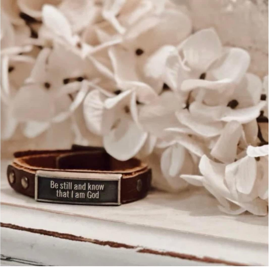 Handmade Leather Bracelet~Be Still
