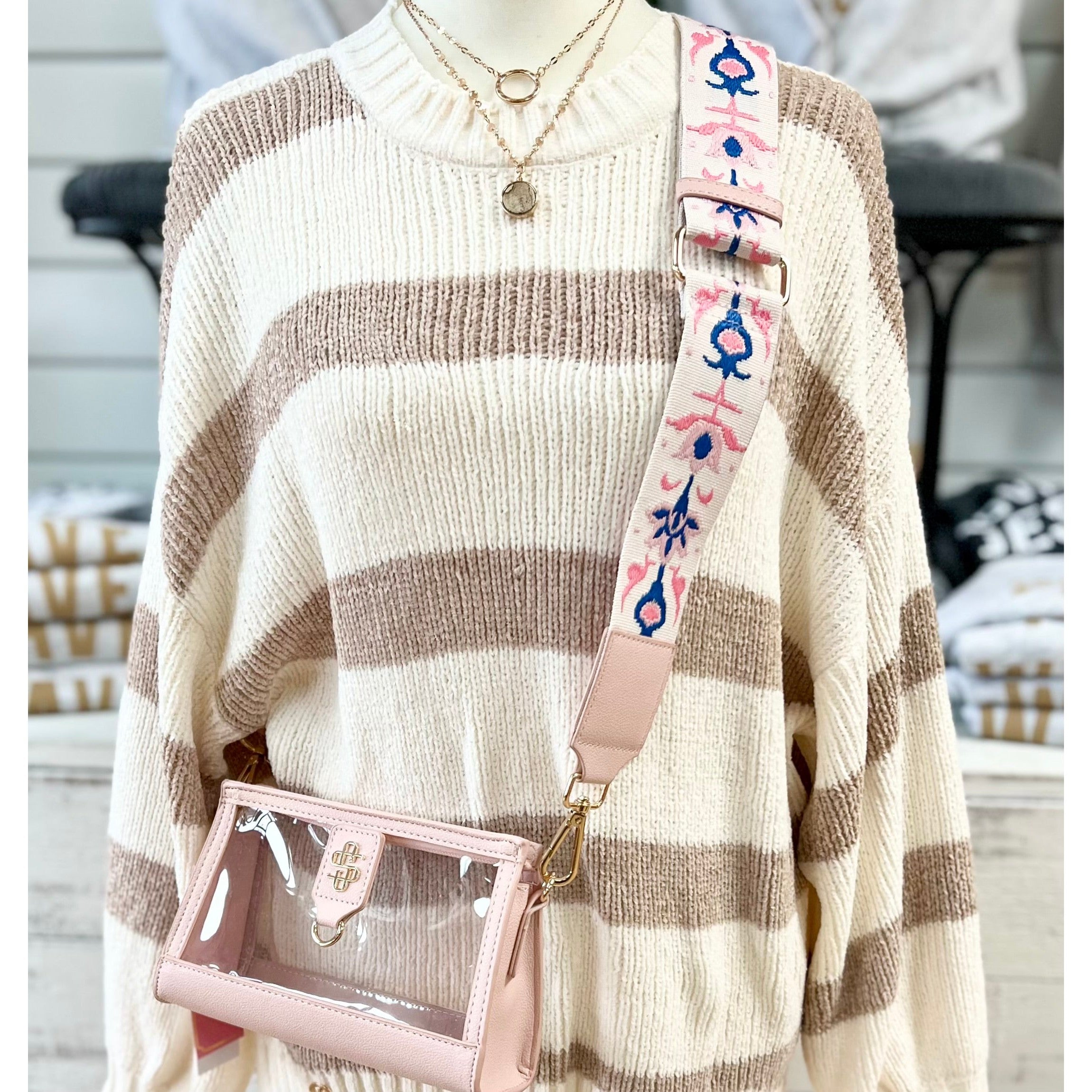 Clear Vegan Leather Bag by Simply Southern~Blush