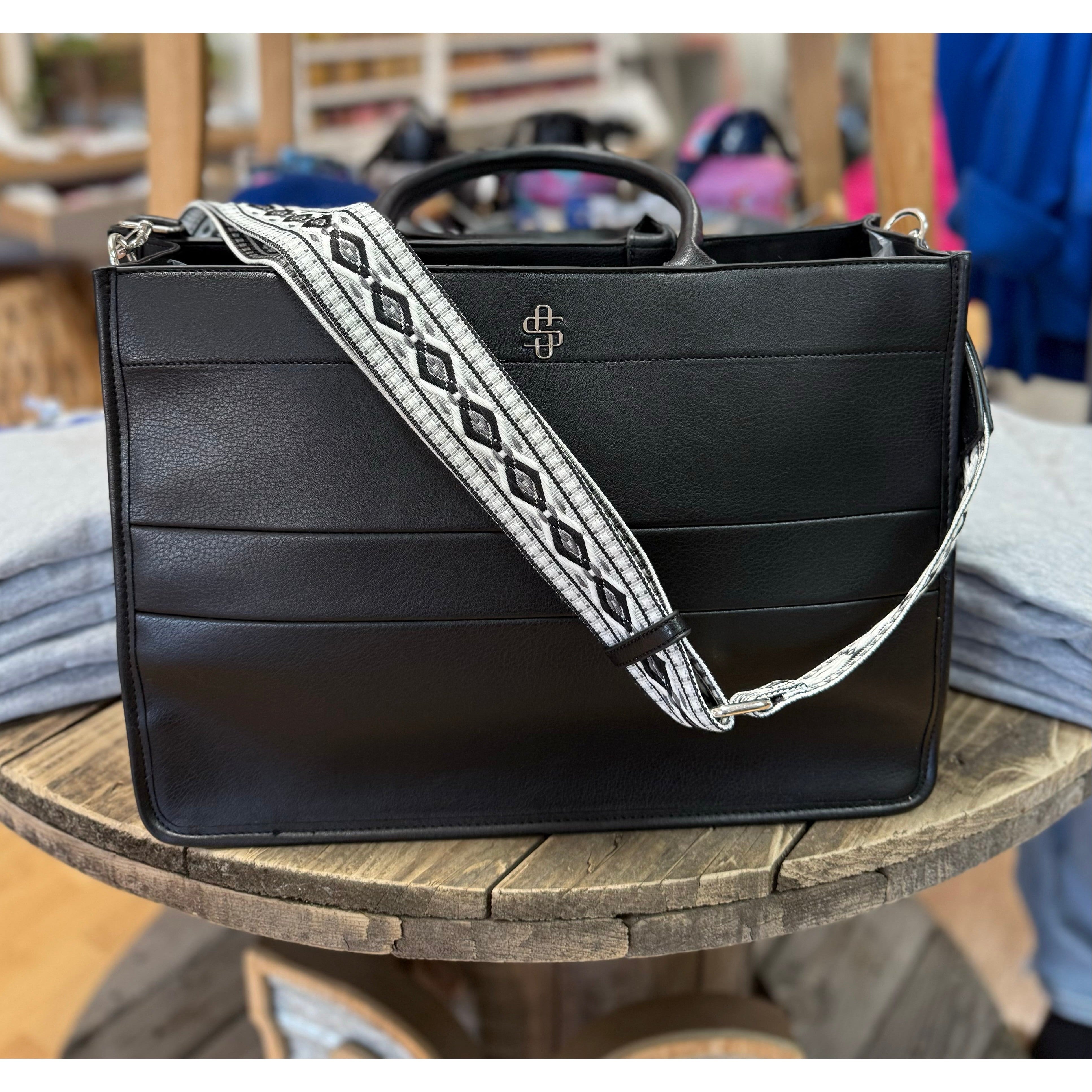 Vegan Leather Tote by Simply Southern~Black