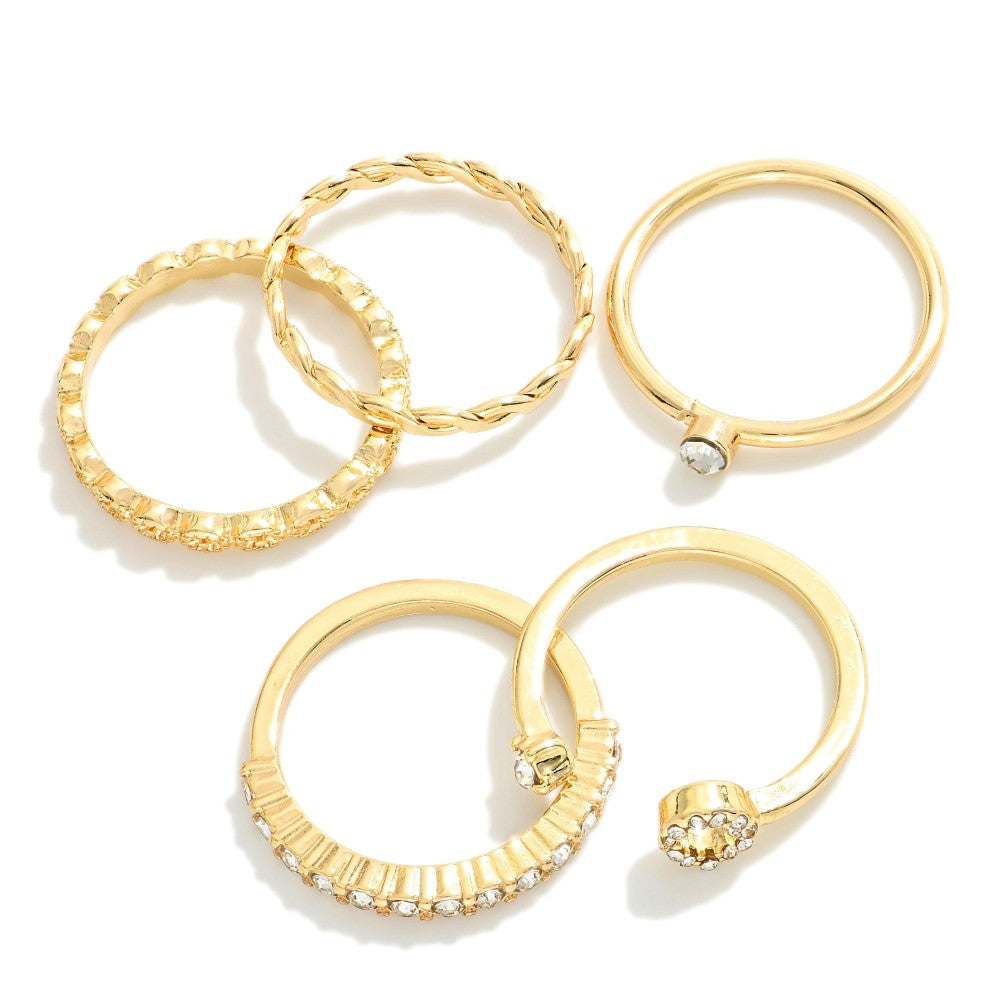 Stackable Ring Set Rhinestones