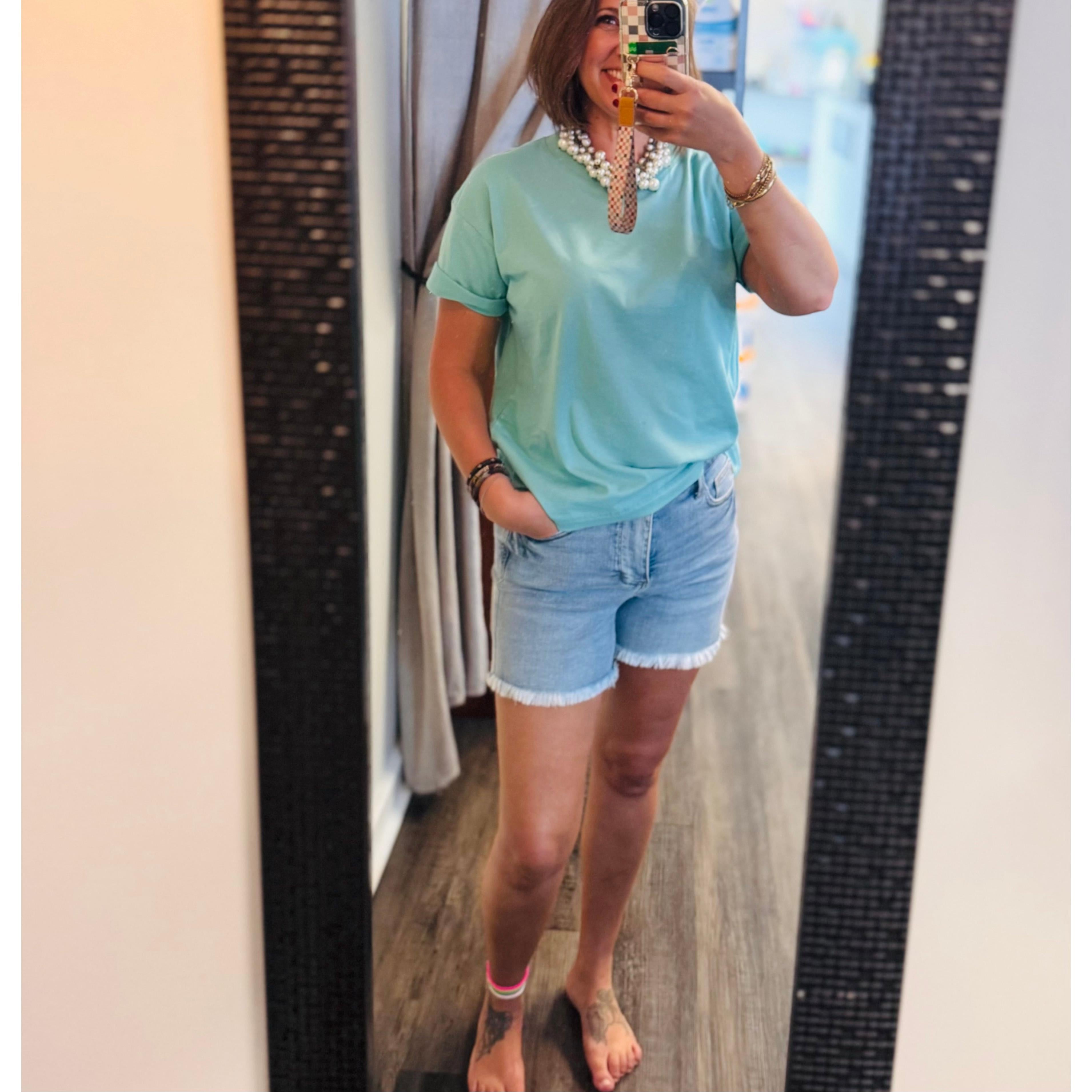 Judy Blue~ Summer Dreams Tummy Control Frayed Shorts