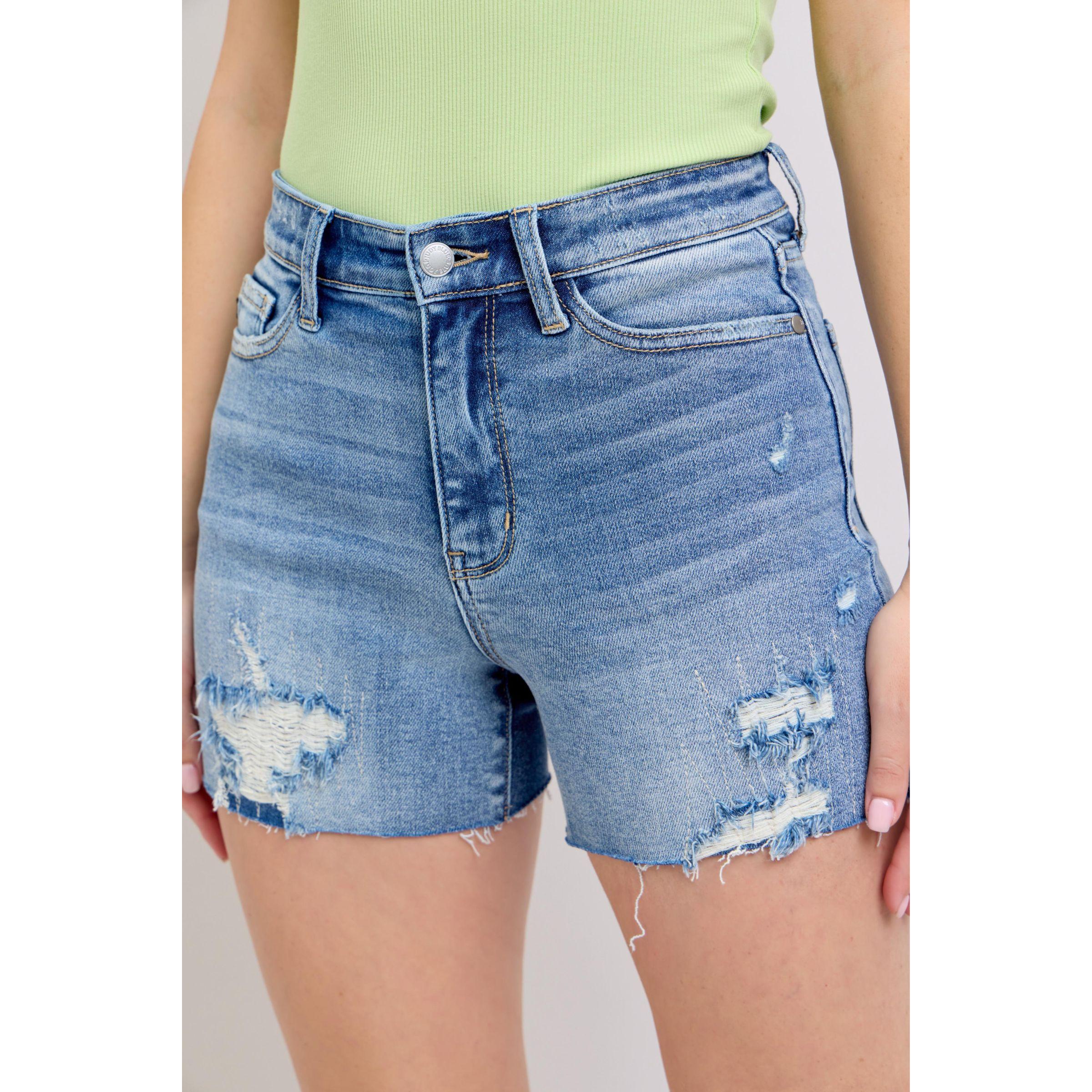 Judy Blue~Emma Patch Distressed Shorts