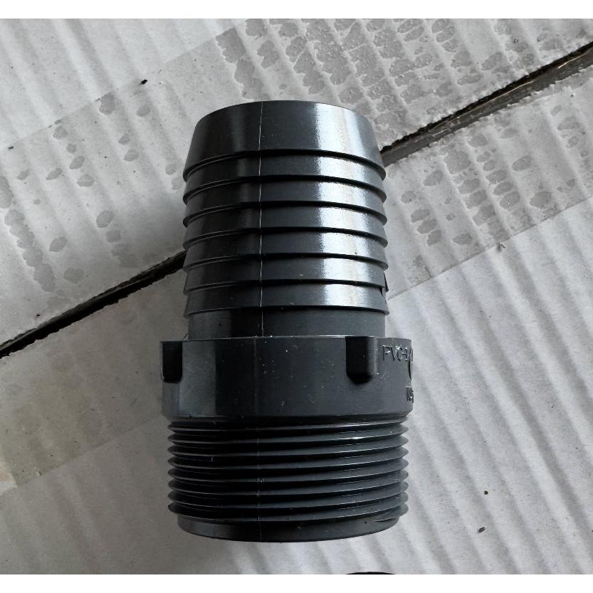 Hose Adapter Gray Ribbed