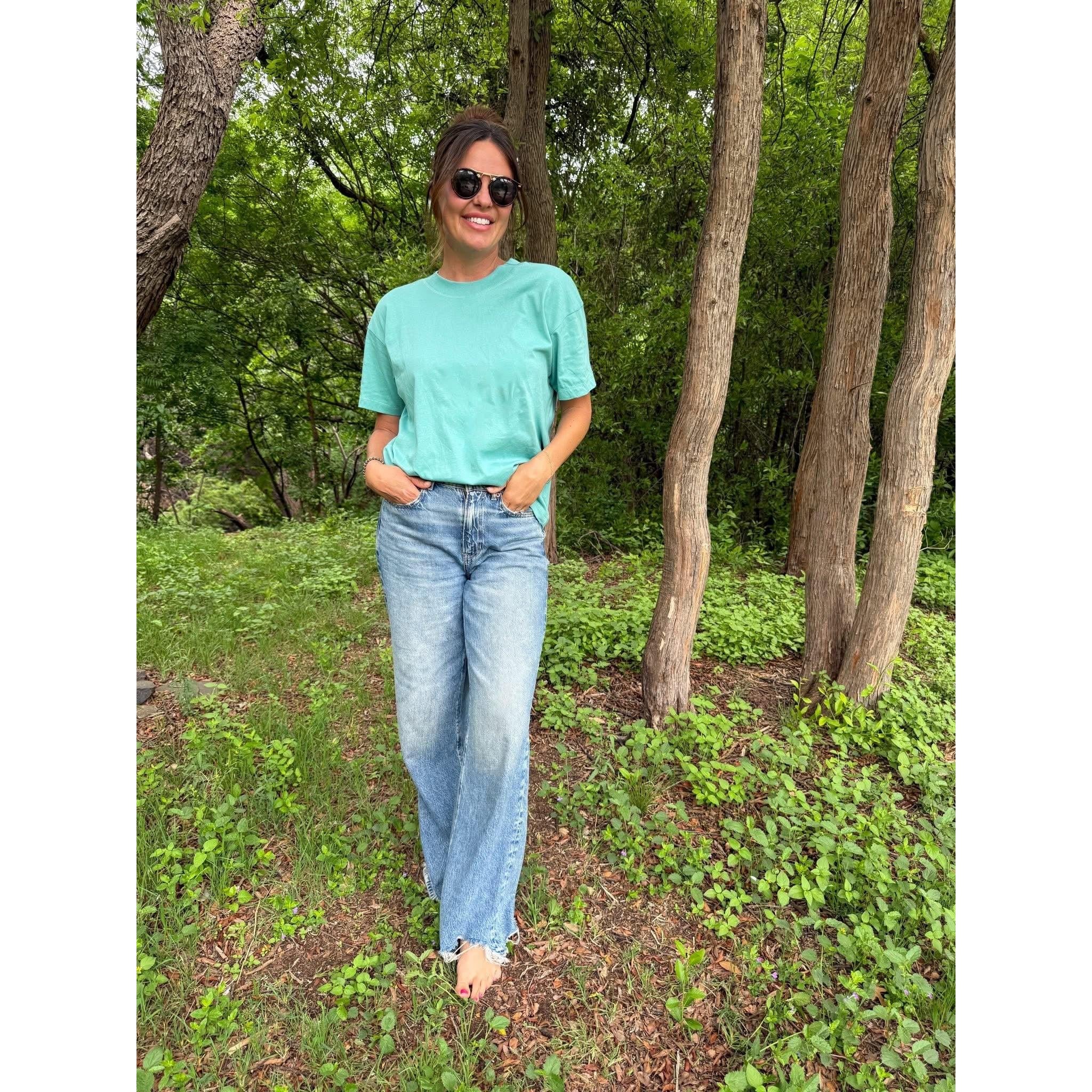 Jemma Boyfriend Tee~Seafoam