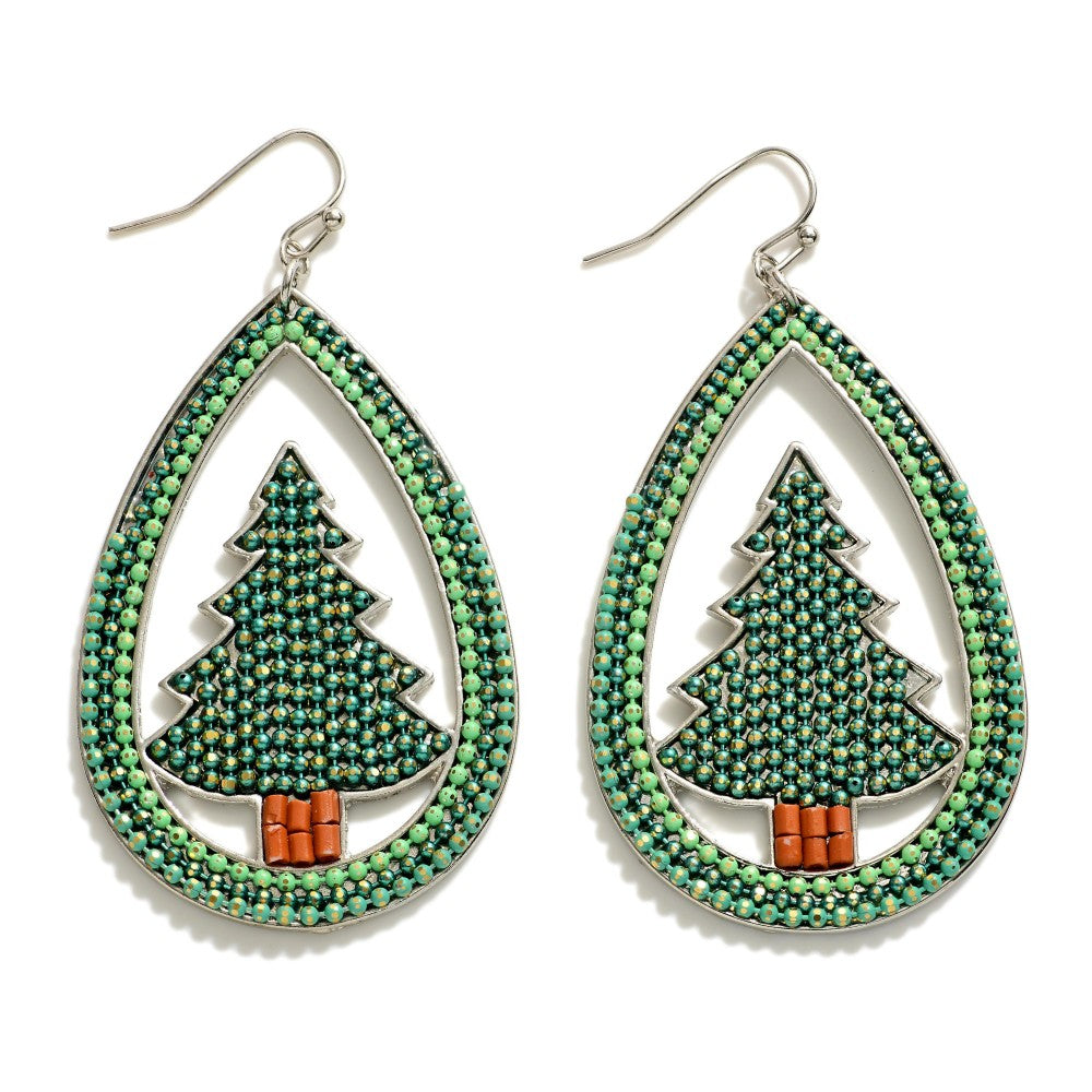 Earrings Christmas Tree Beaded