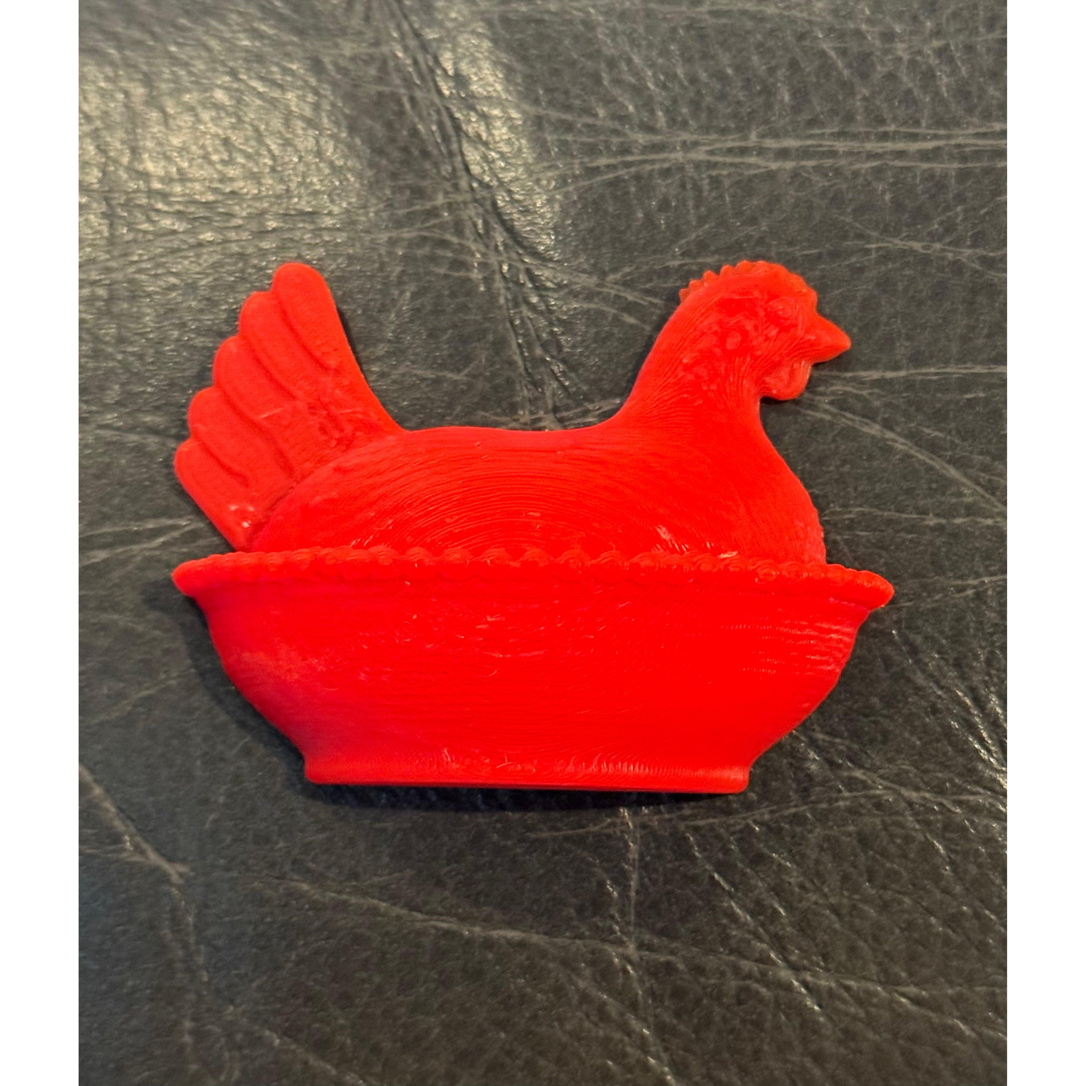 Hen On A Nest Magnet~Red