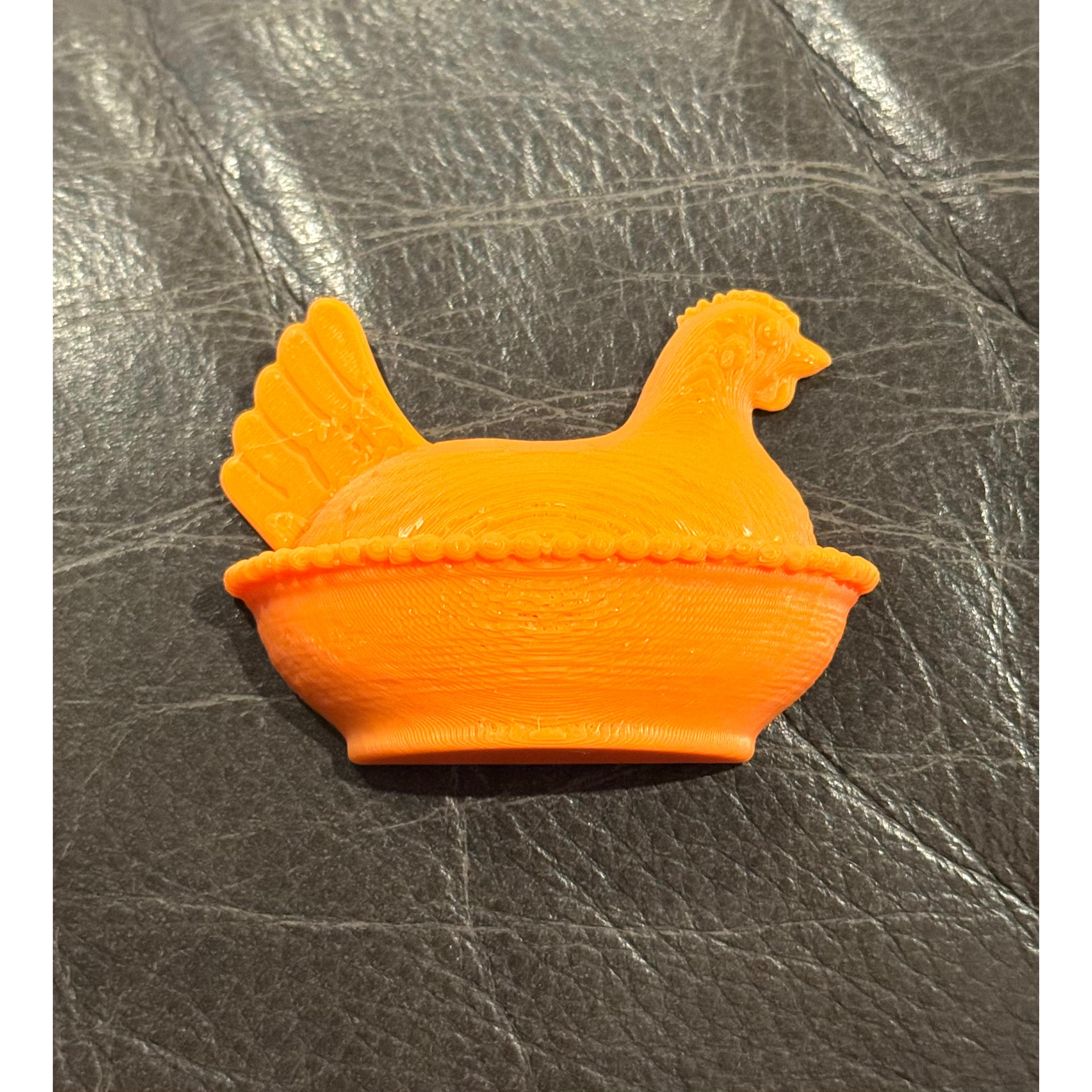 Hen On A Nest Magnet~Orange