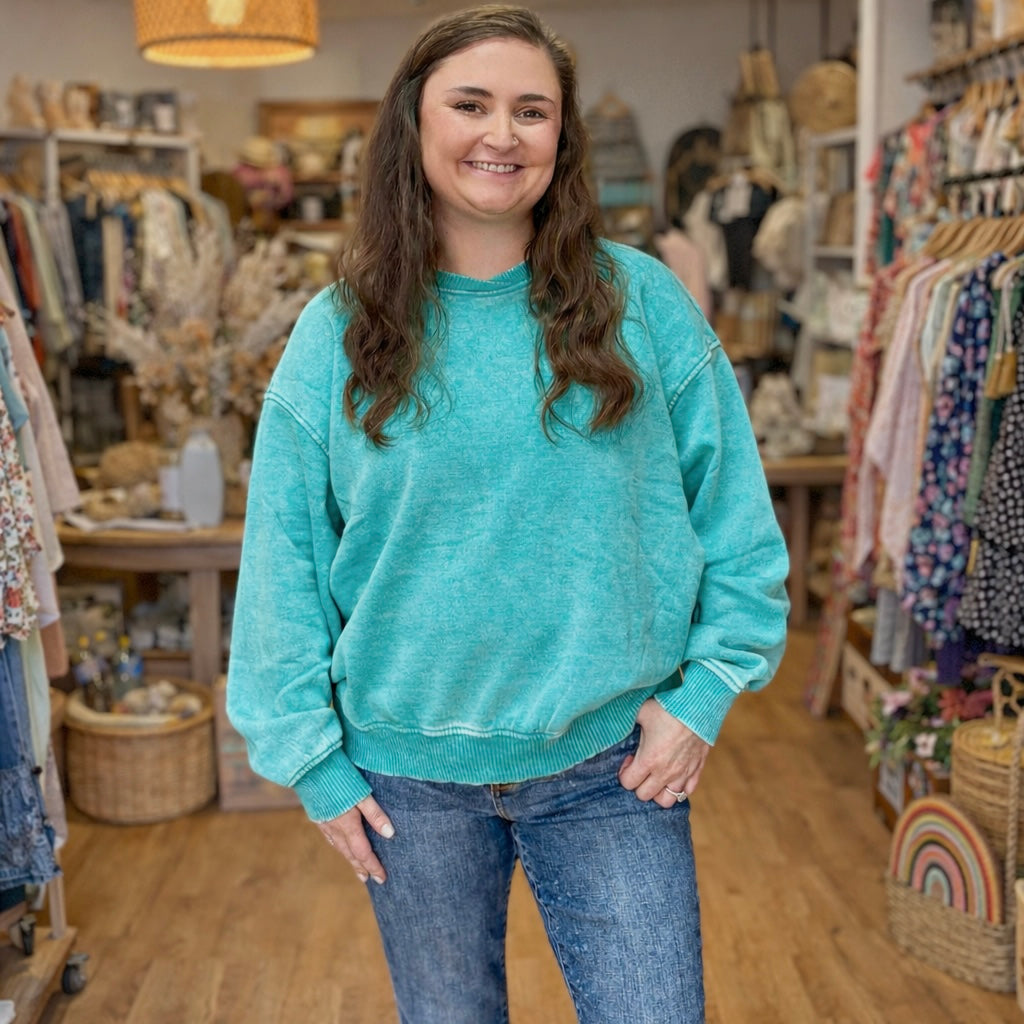 Everyday Oversized Sweatshirt~Turquoise