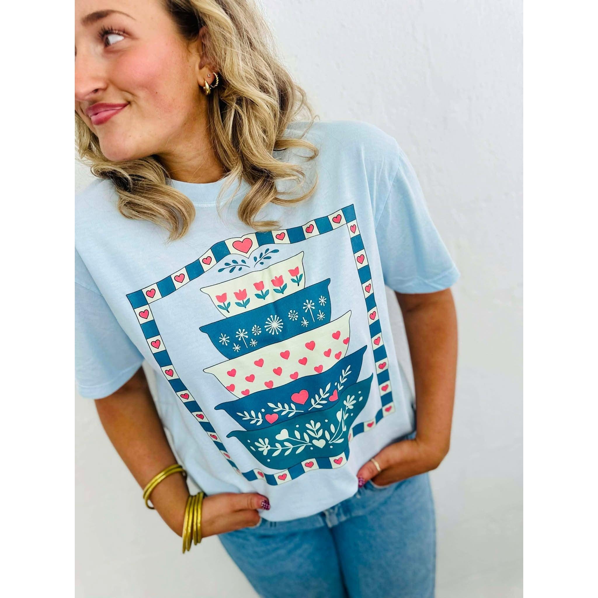 Pyrex Tee~Chambray Blue