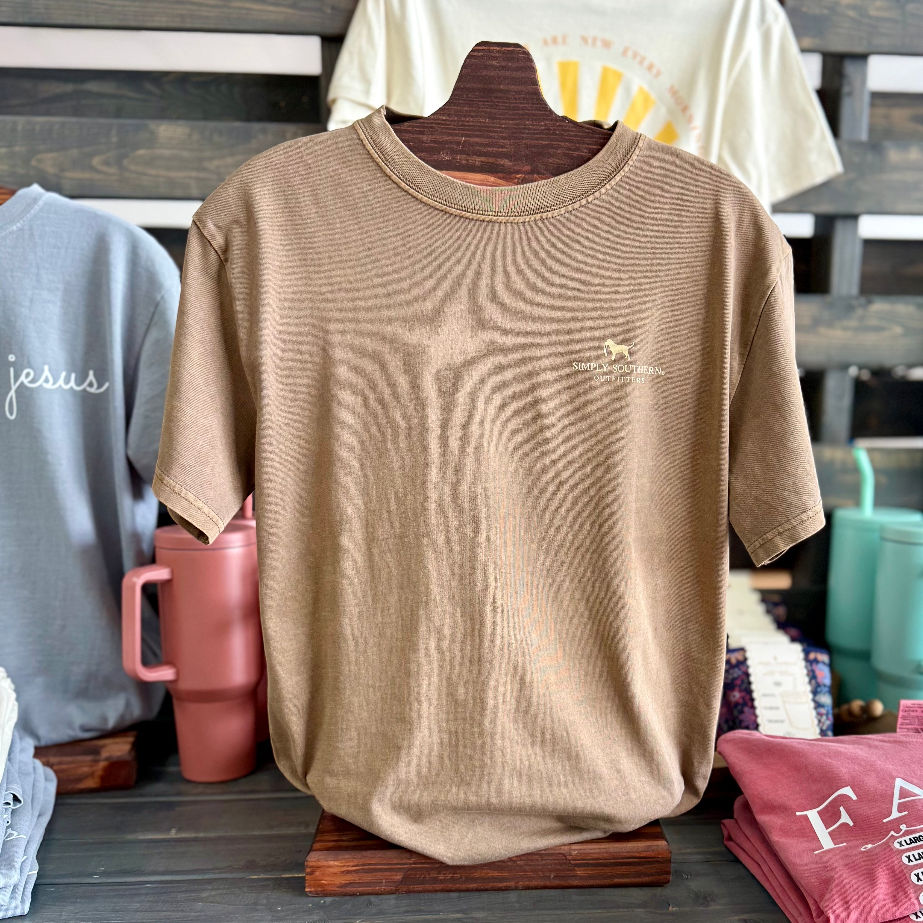 ‘Ready’ Mineral Wash Short Sleeve Shirt by Simply Southern