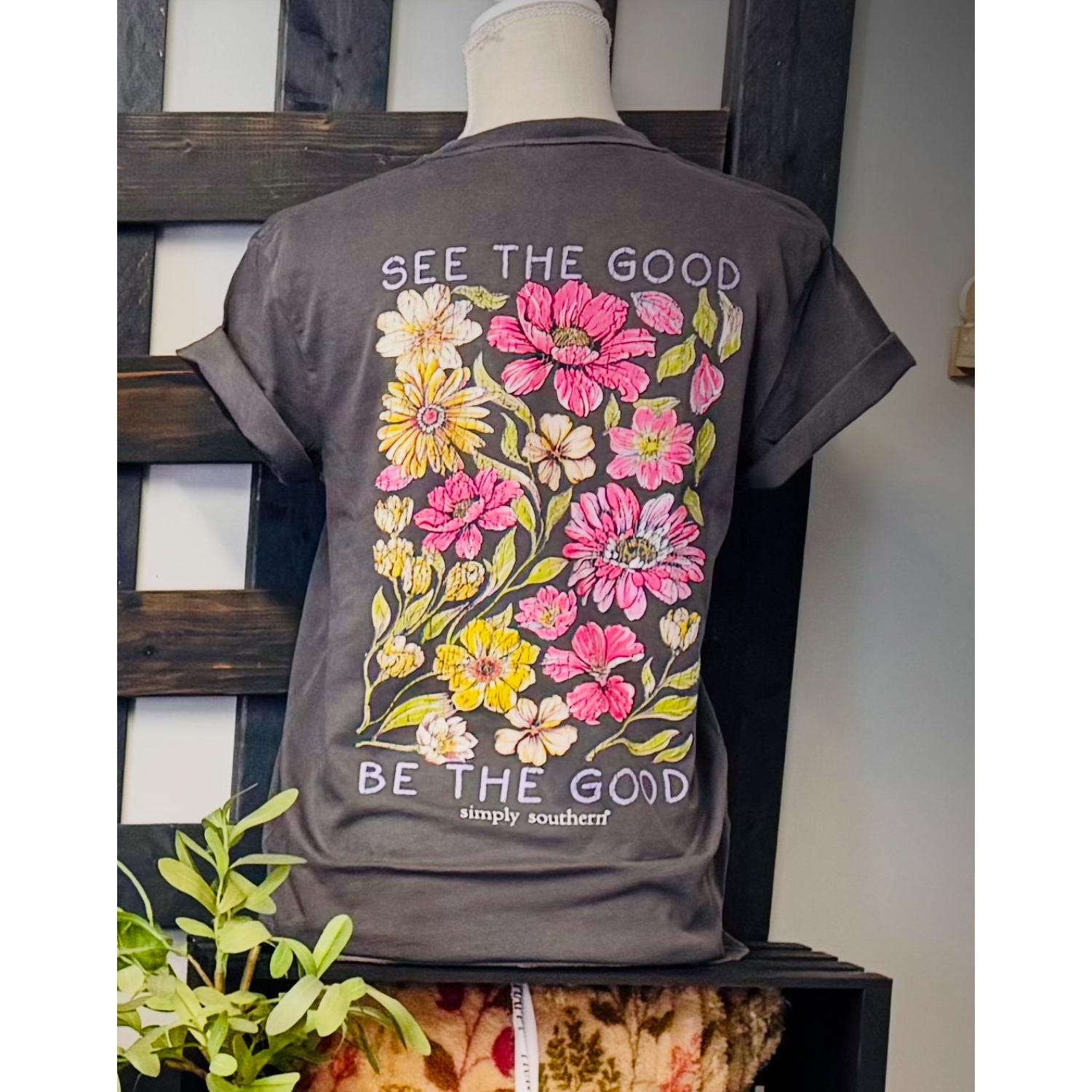 ‘The Good’ Mineral Wash Short Sleeve Shirt by Simply Southern
