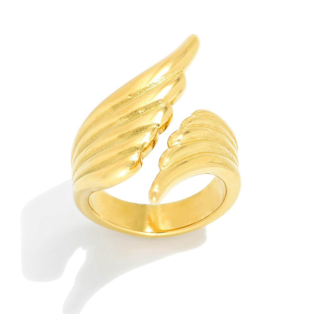 Ring Feather Wrap Gold Tone