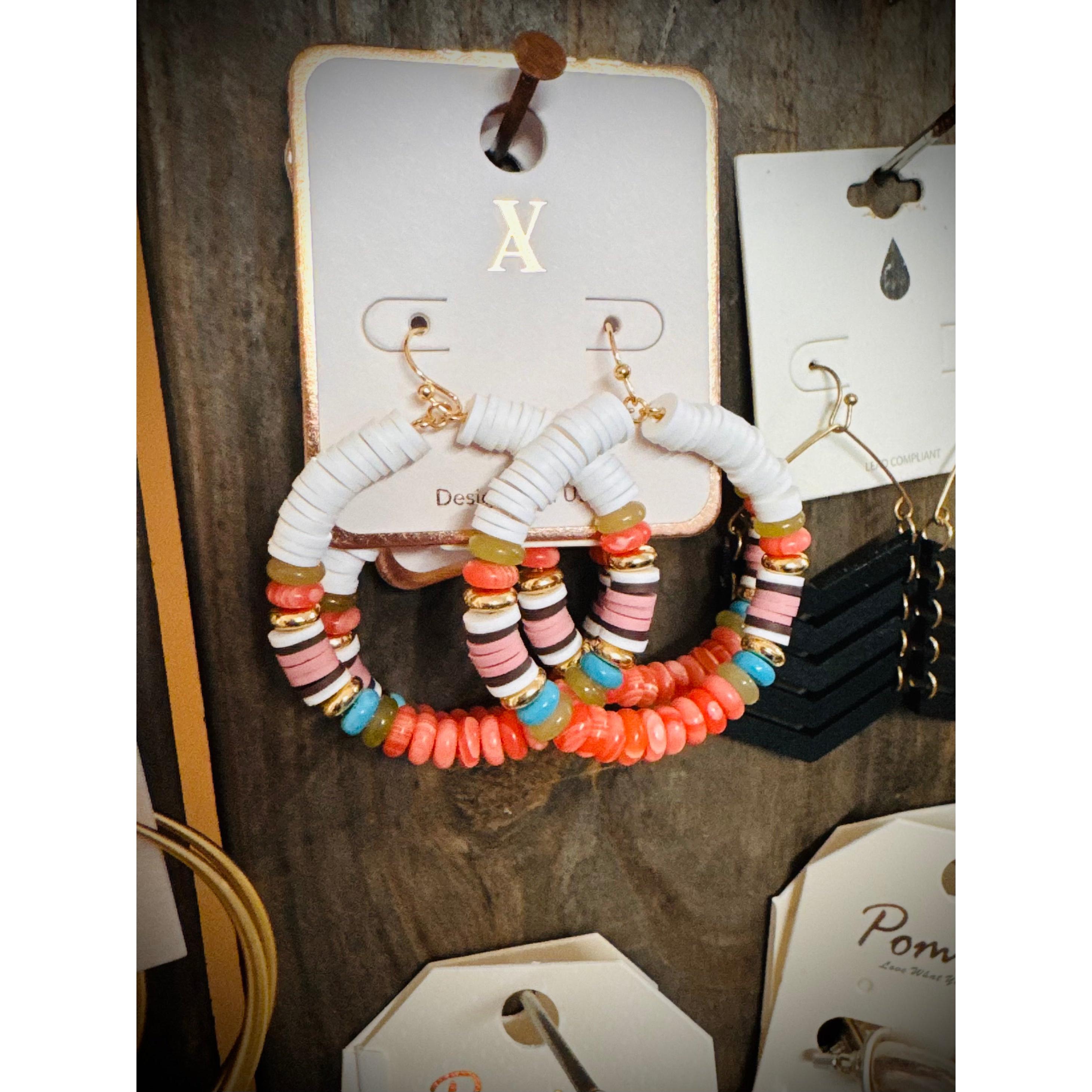 Coral Beaded Earring