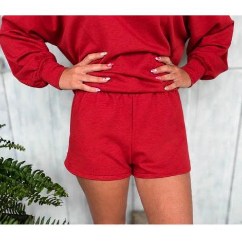 Zenana Scuba Dolphin Shorts~Red