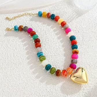 Necklace Beaded With Heart