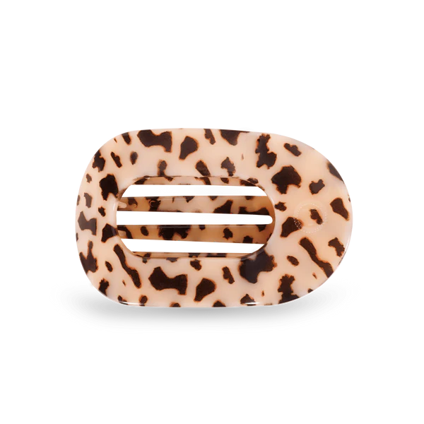Teleties Medium Flat Round Hair Clip- Blonde Tortoise